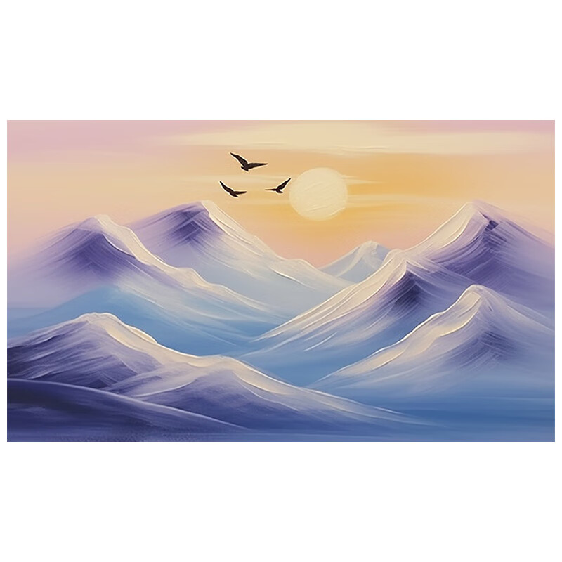 日出东方纯手绘肌理油画抽象紫气东来大芬油画村高山客厅装饰挂画