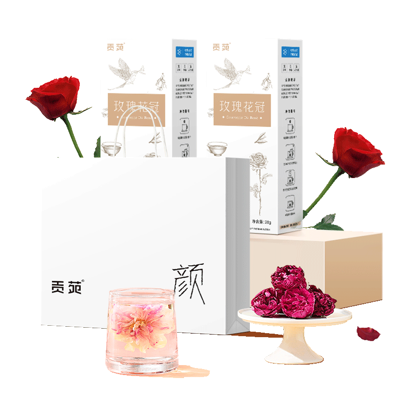 貢苑【綠色食品玫瑰花茶】平陰特優(yōu)大朵花冠40g教師節禮物送老師