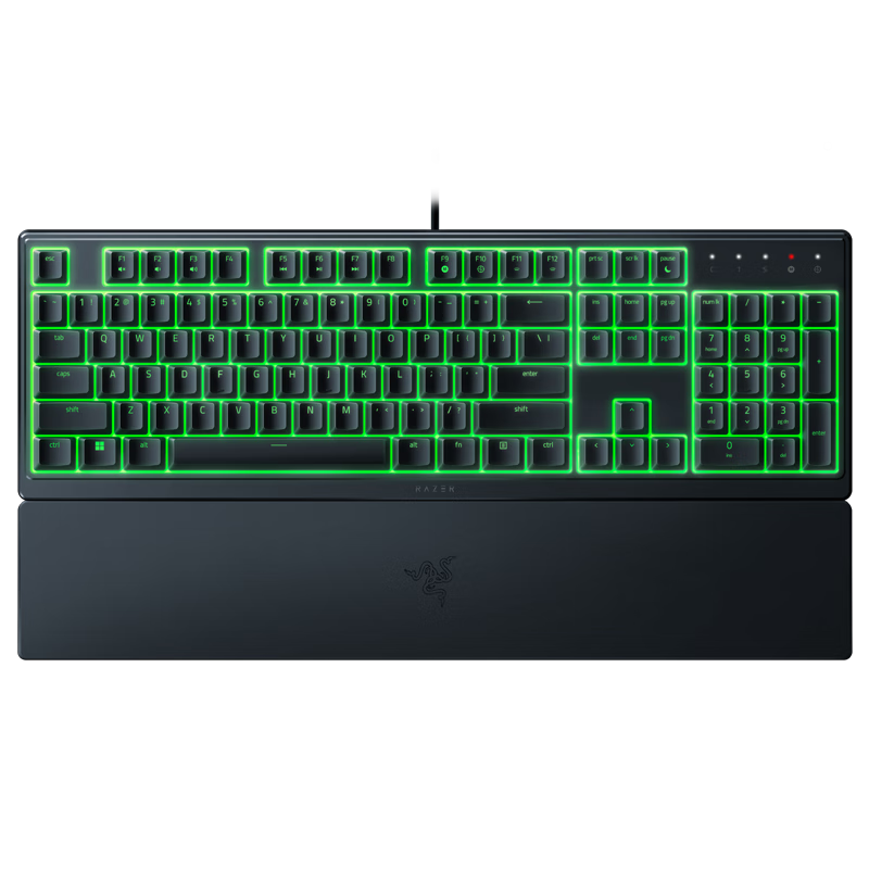 雷蛇 Razer 雨林狼蛛V3 X 轻机械游戏键盘 电竞游戏键盘 104键 带腕托 RGB单色背光灯效 249元