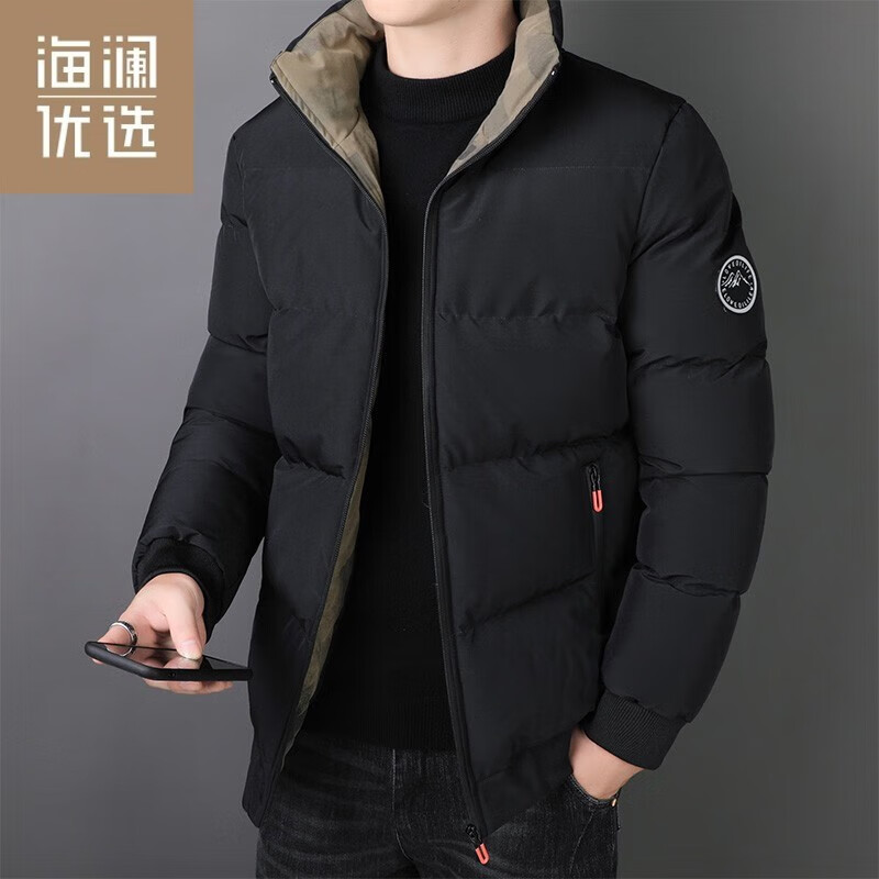 海澜之家(hla)旗下海澜优选冬季羽绒服男士2022年新款青年立领加厚