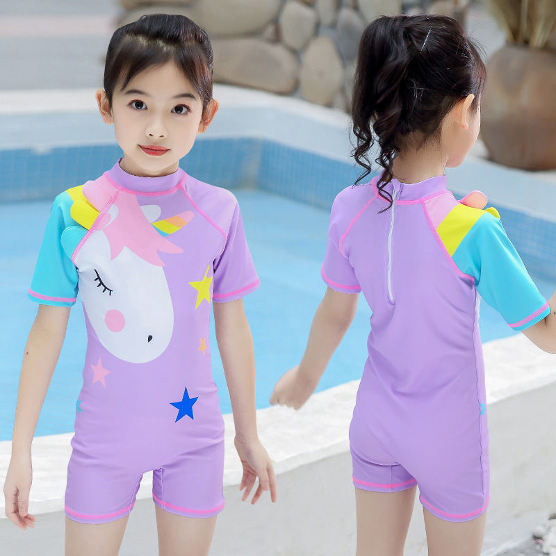 美铂娜小朋友的游泳衣女童中小童小学生小女孩泳衣套装可爱网红ins风