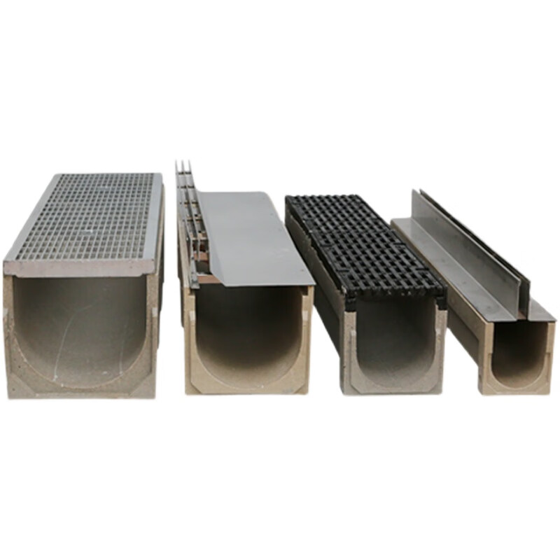 具顺 现货 当天发货成品排水沟u型槽树脂混凝土不锈钢线性排水沟槽