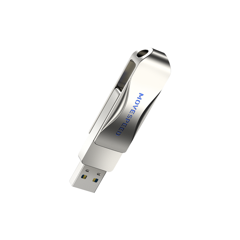 移速（MOVE SPEED）8GB U盘 USB2.0 铁三角系列 银色 小巧便携 抗震防摔 金属迷你车载电脑两用u盘优盘