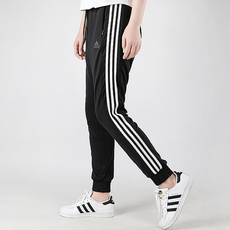 阿迪达斯(adidas)裤子女裤 运动裤跑步训练三条纹休闲束脚裤宽松舒适