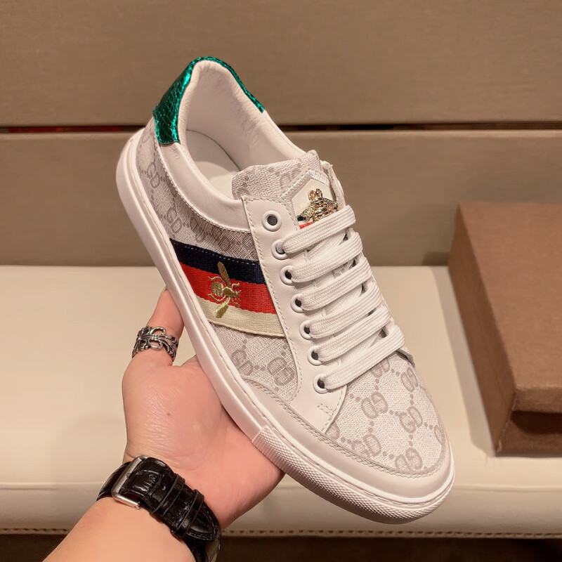 鸢杭雷迪波尔男鞋高端酷奇小蜜蜂男士小白鞋g家真皮透气休闲运动板鞋