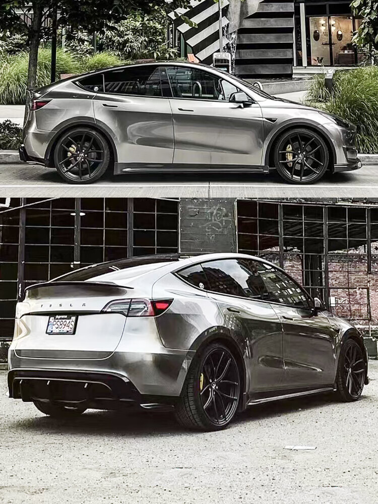 福洛伦适用特斯拉tesla modely改装宽体小包围前唇侧裙后唇扰流轮眉