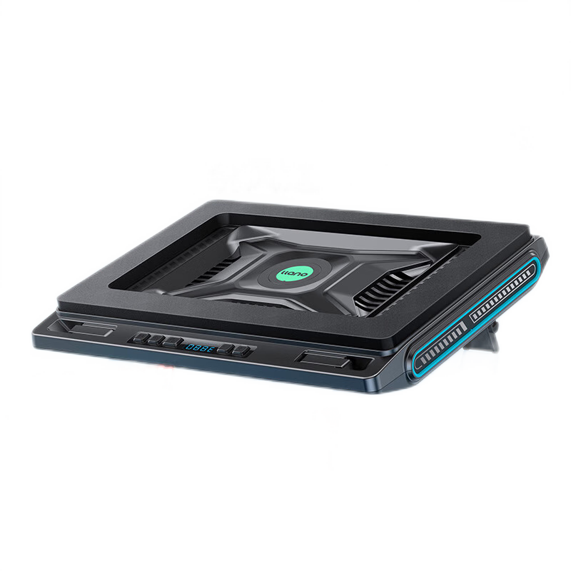 绿巨能（llano）V10笔记本压风式散热器游戏电脑桌支架底座大风力适用联想戴尔外星人拯救者ROG黑色RGB