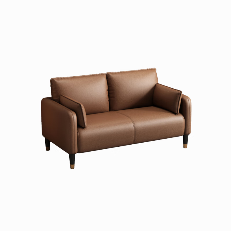 巧谷【透气设计】科技布沙发客厅小户型简约现代公寓轻奢卧室出租房双 米白色【生态皮】 大双人【乳胶款】 140cm