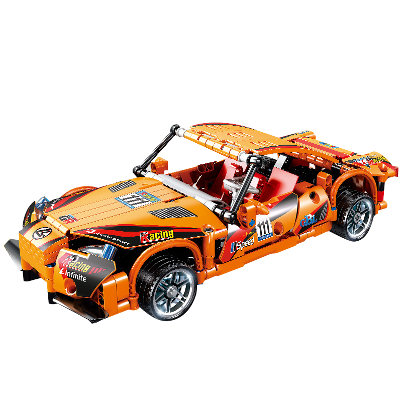 新诚优品 汽车积木玩具拼装跑车机械工程师赛车高尔夫GTI可改装回力功能 男孩礼物礼品 雷车 LFA