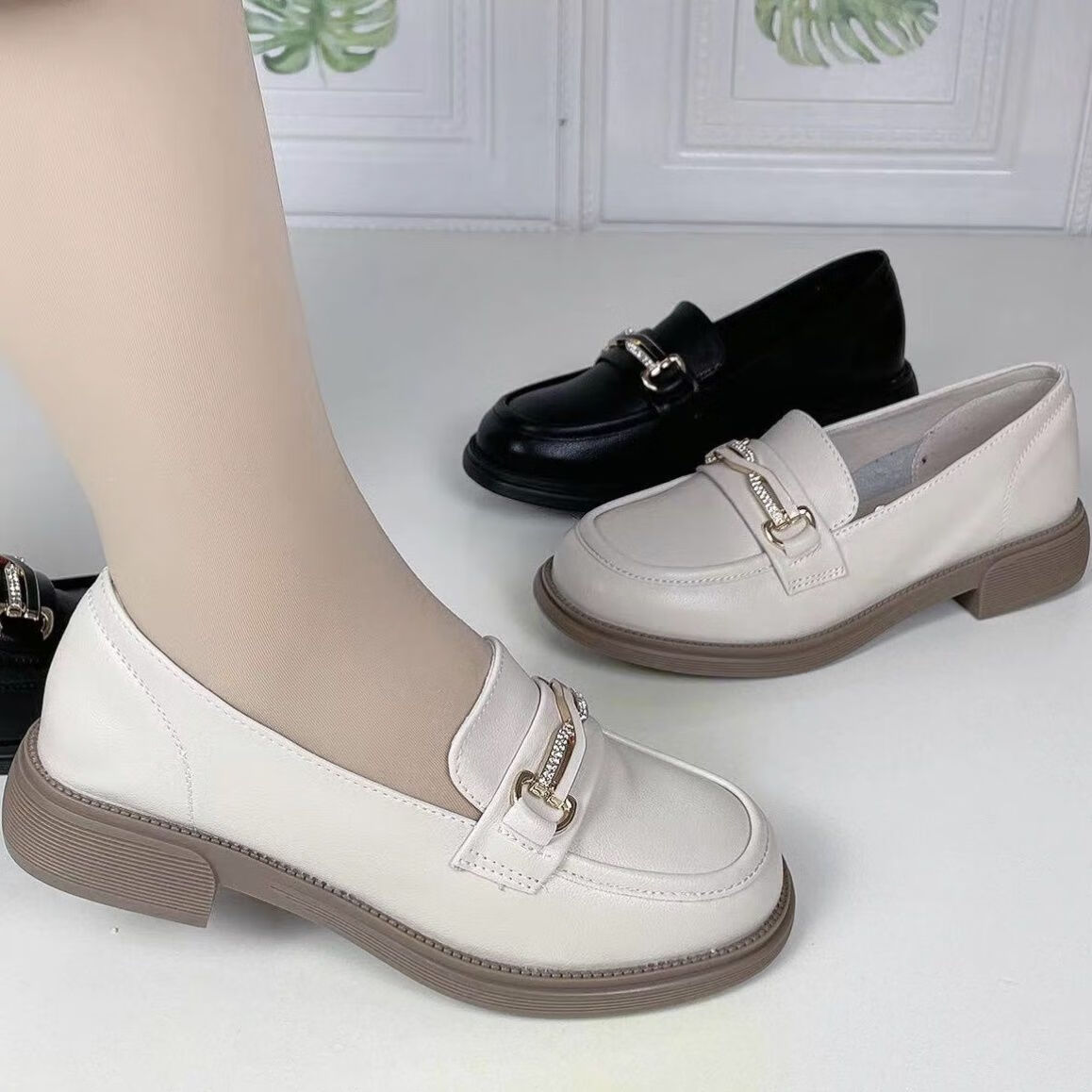 伐柯大脚骨超特大码女鞋宽胖脚夏天穿单鞋女春秋新款英伦风大码女鞋平