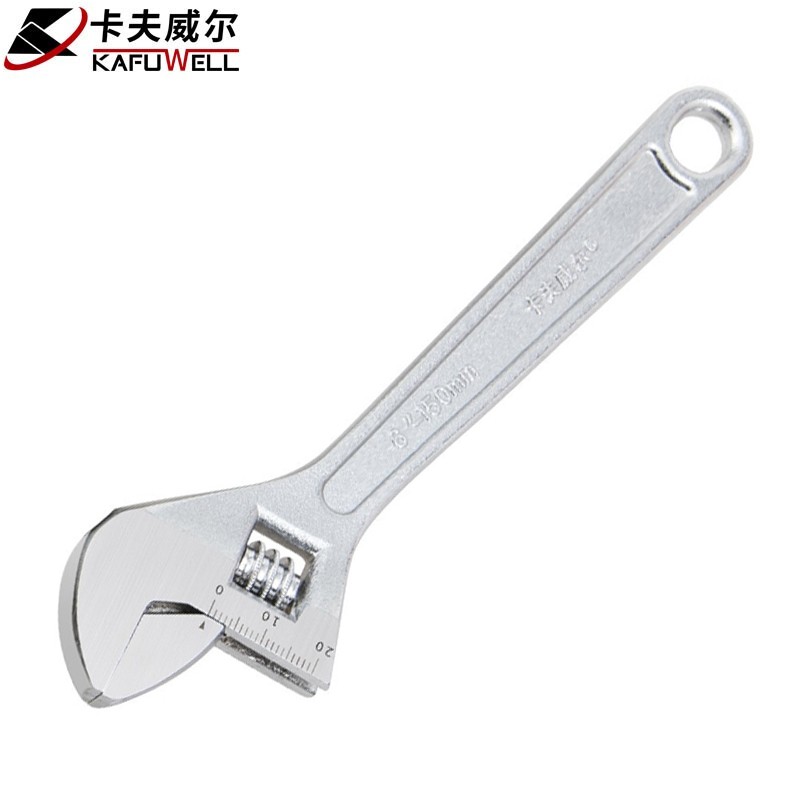 卡夫威尔镍铁活扳手15寸活动扳手活口大号板子 开口扳手卫浴维修家用
