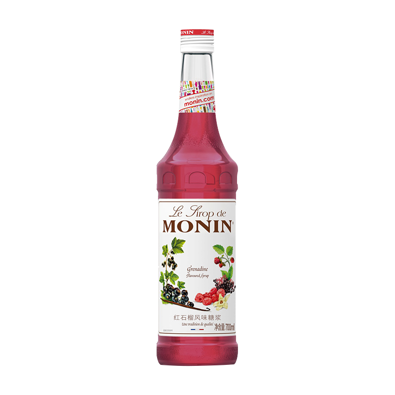 MONIN 莫林 红石榴风味糖浆玻璃瓶装700ml咖啡鸡尾酒果汁饮料