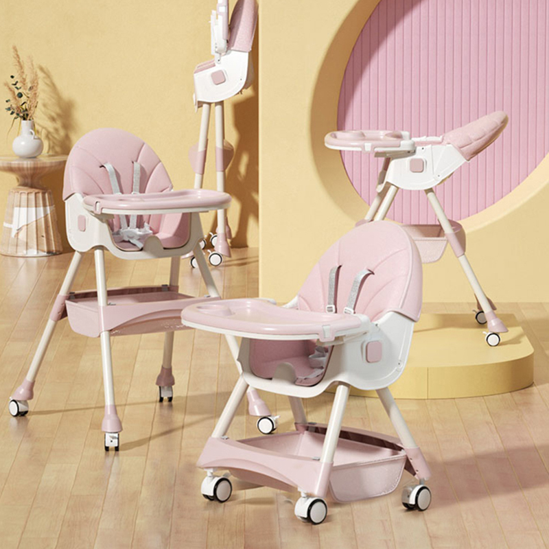 婴之梦 宝宝餐椅 可躺可折叠多功能婴幼儿童吃饭餐桌椅 粉+靠背可躺+可折叠+高矮椅+万向轮+安全带+皮座高性价比高么？