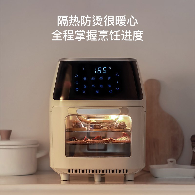 小米有品悠伴智能旋转炙烤可视化空气炸锅家用7L可以当微波炉用，放个碗进去热菜吗？