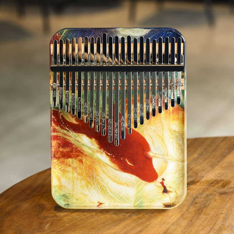 琴方形亚克力透明手指钢琴定制礼物免费刻字 21音 水晶方形 大鱼海棠