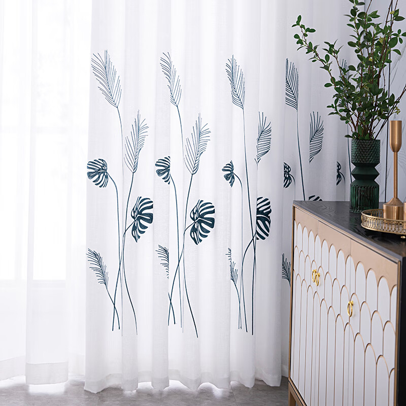 妙普乐 嘉兴许村窗帘 纱帘窗帘透光不透人北欧简约隔断客厅沙帘白遮