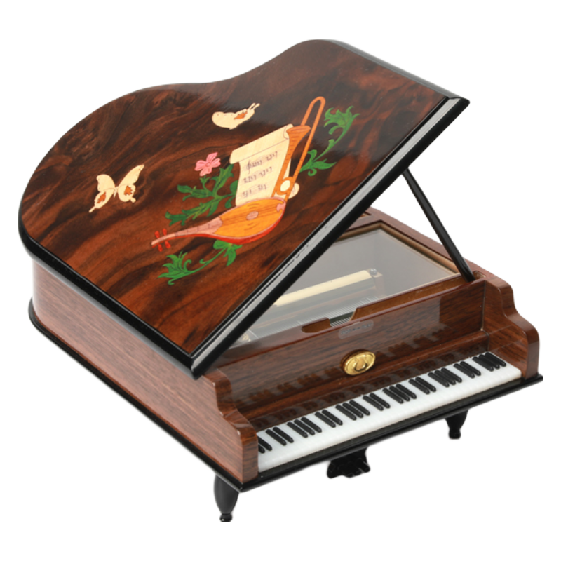雷曼士雷曼士rhymes镶花古典木钢琴八音盒音乐盒创意生日情人婚庆礼物