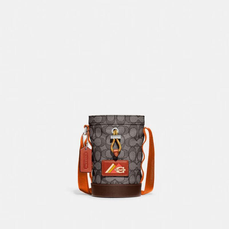 蔻驰(coach)男款utility系列经典复古老花休闲单肩斜挎包时尚水桶包