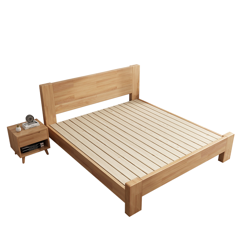 意米之恋 橡胶木床实木床 主卧双人床 卧室家具 品质大板208cm*150cm*80cm