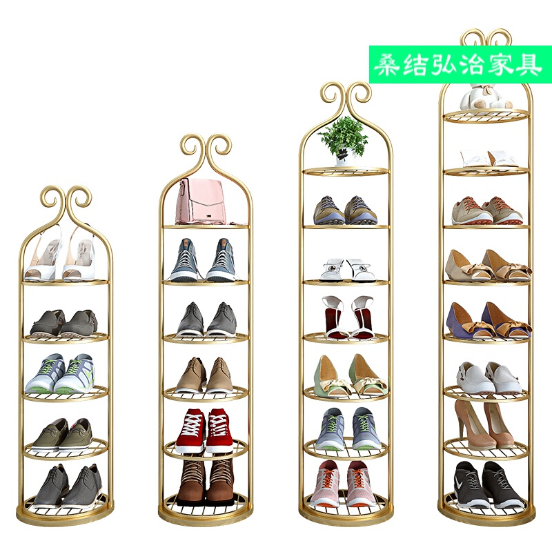多层旋转鞋架型窄in网红简易不占地方的家用室内实用 五层-黑色经济