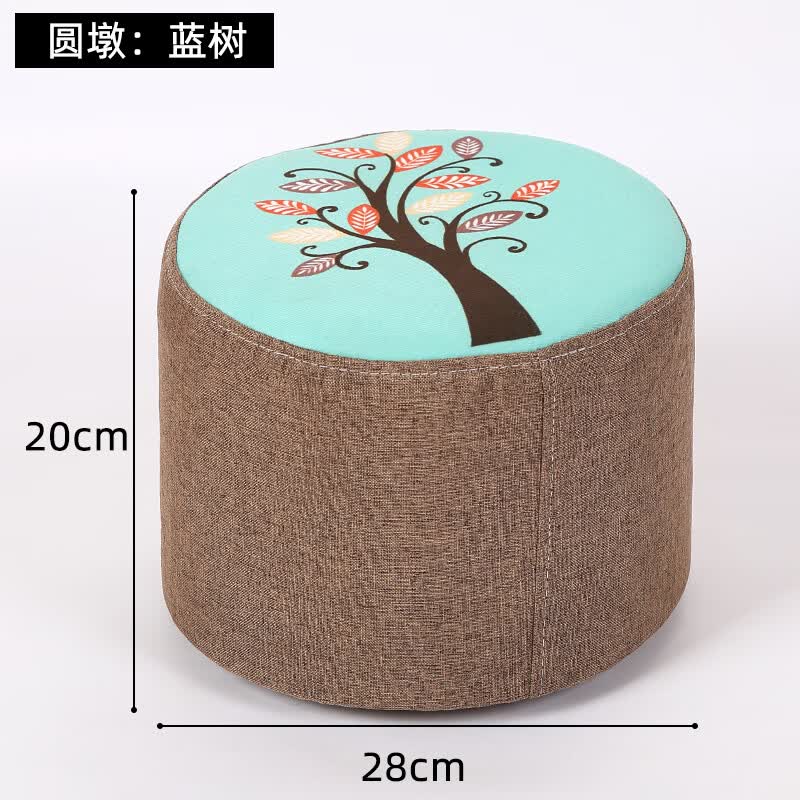 美佳朗小凳子家用椅子门口换鞋凳可爱布艺圆凳沙发矮凳软座网红板凳坐凳 圆墩【蓝树】属于什么档次？