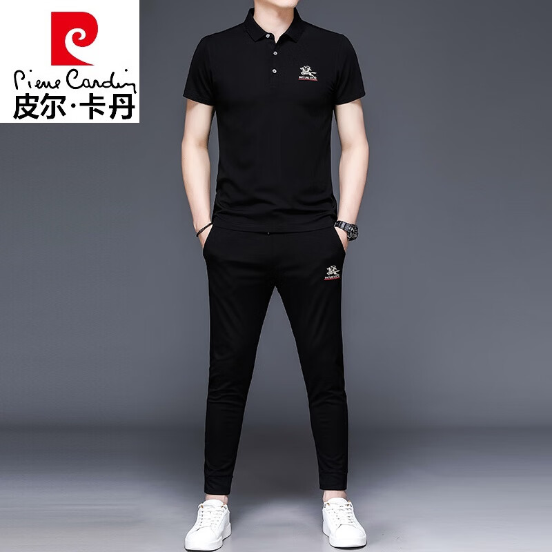 cardin)运动套装男t恤夏季2023新款一套搭配帅气潮男士polo