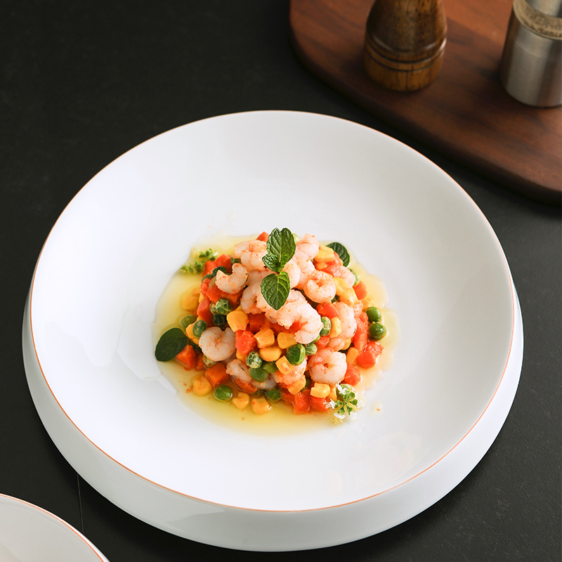 钵至冷菜盘 网红寿司盘 酒店冷菜盘造形 冷拼盘子 淡青色中式创意酒店