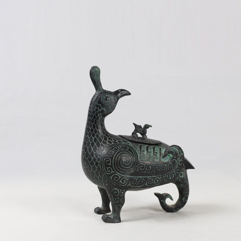 毅树天下(yishutianxia)订做青铜器仿古摆件 凤尊山西晋侯鸟尊  博物