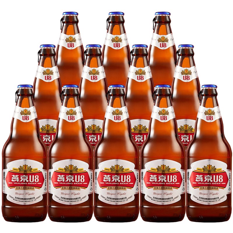 燕京啤酒 整箱啤酒 8度u8优爽小度特酿啤酒 500ml*12瓶