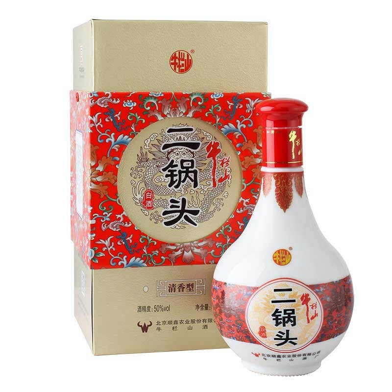 牛欄山白酒 【假一罰十】 北京牛欄山  清香型白酒  50度 500mL 1瓶 紅花瓷 單瓶