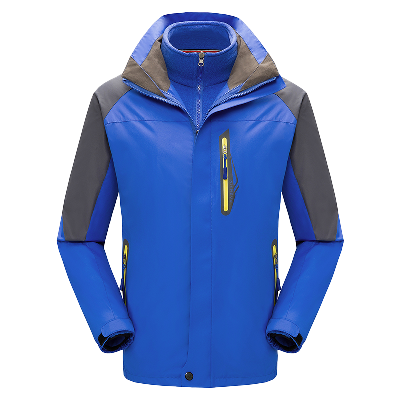 甜咖啡 冲锋衣定制工作服 三合一冲锋衣男户外登山服4S店工衣订制印logo 【经典款】三合一男款宝蓝 M