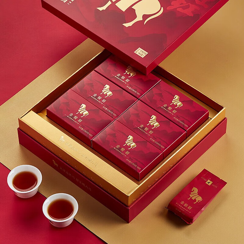 八马茶业 特级 武夷山红茶 金骏眉 马上红360 送礼茶叶 礼盒装192g