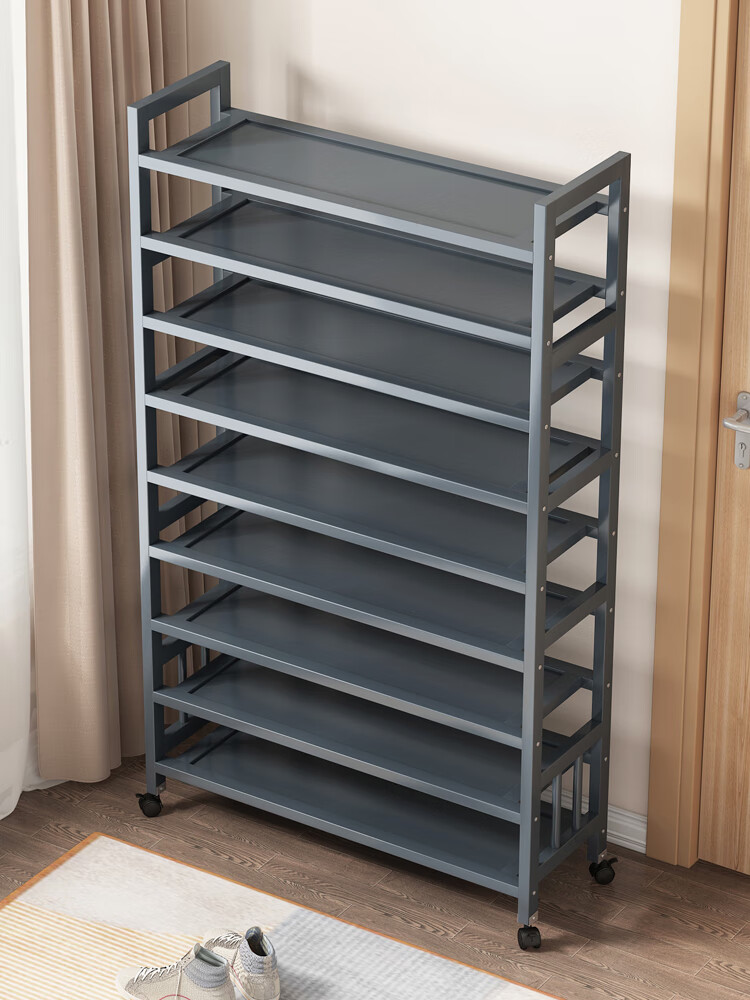 可移动带轮经济型置物架家用室内好看小鞋柜 5层50cm长万向轮可移动