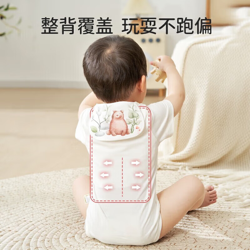 欧孕(OUYUN)汗巾儿童纯棉幼儿园隔汗巾男童女童宝宝吸汗巾婴儿垫背止汗巾秋冬 【6层纱布】 蔬菜车队 5条装 M码 (五条装)