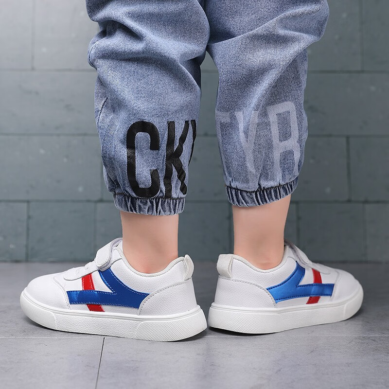 贝天熊童鞋春秋款男童小白鞋软底休闲鞋女童网面鞋透气儿童革面运动鞋 259白兰【革面】 28 内长17.8/脚16.8