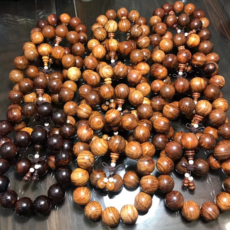 文枝越南黄花梨手串20男降香黄檀老油梨虎皮水波纹念珠香枝木手链