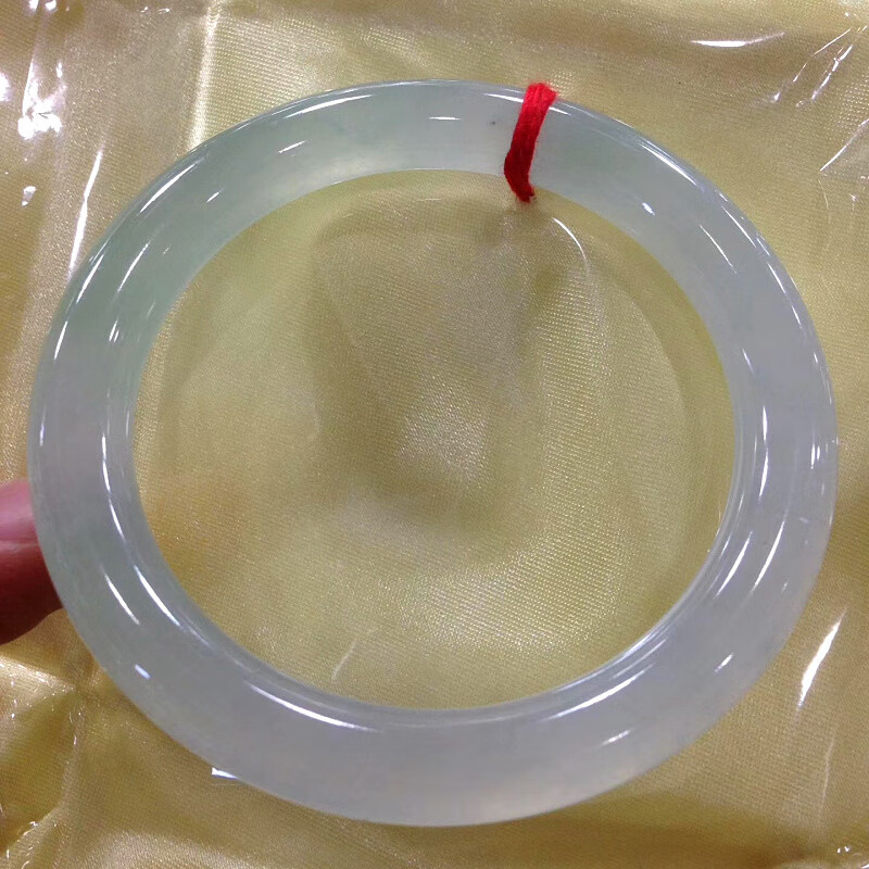 伊甸之星高端缅甸翡翠手镯玻璃种紫罗兰飘花正圈圆条玉手镯玉石玉器