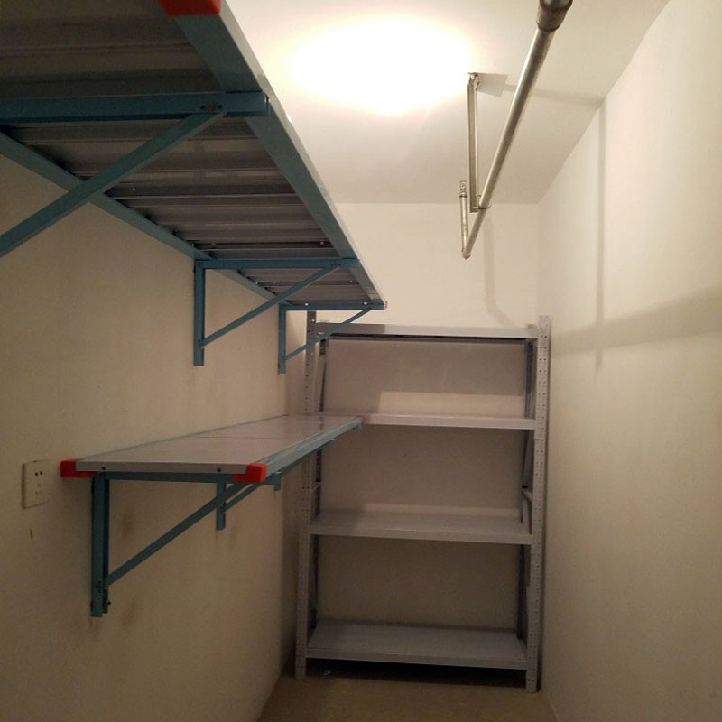 储藏间小房地下室车库墙壁置物架家用防潮货架壁挂式墙上货架子 白色