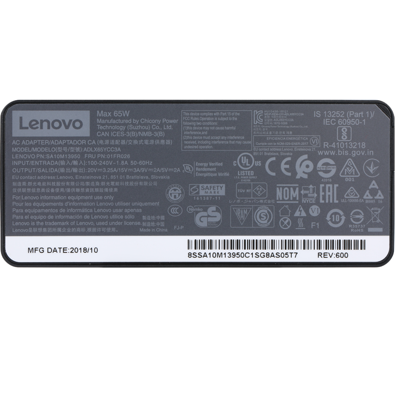 查询联想Lenovo原装笔记本充电器USB-CType-C电源线适配器ThinkpadX1X270X280T470S电脑充电器65W历史价格