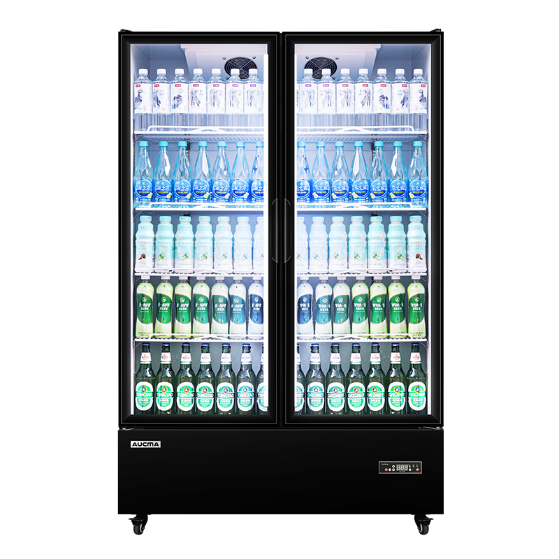 澳柯玛（AUCMA）风冷展示柜 双门立式冷藏饮料柜商用 超市立式冰柜啤酒柜冷饮陈列柜商用冰箱大容量 618升丨LSC-618DW
