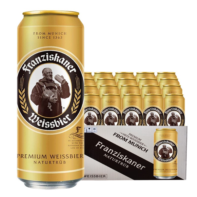 范佳乐德国风味 (原教士)小麦白啤酒整箱500ml*24听 l*24听