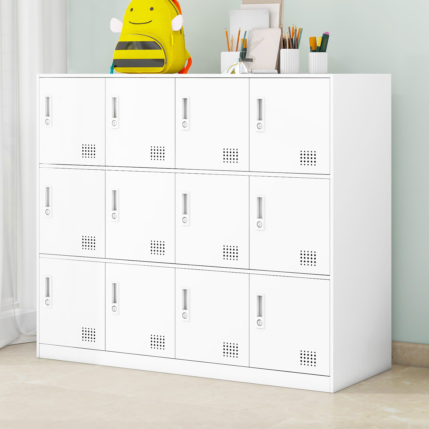 洛克菲勒钢制员工更衣柜教室储物柜学校学生书包柜幼儿园玩具书本寄存