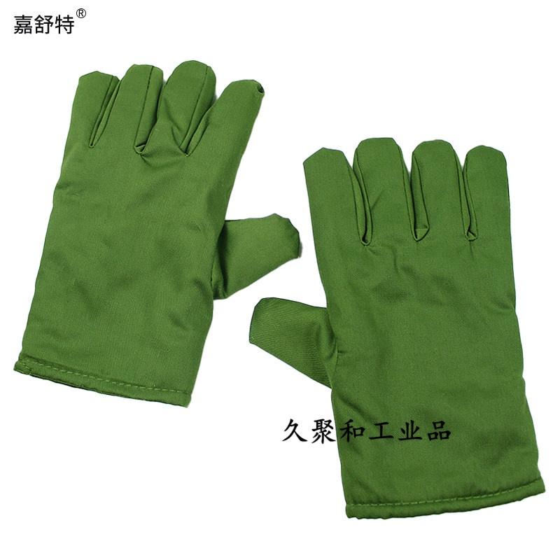 冬季军绿棉手套闷子棉绒加厚保暖防寒工作儿童学生男骑行车 军绿 军