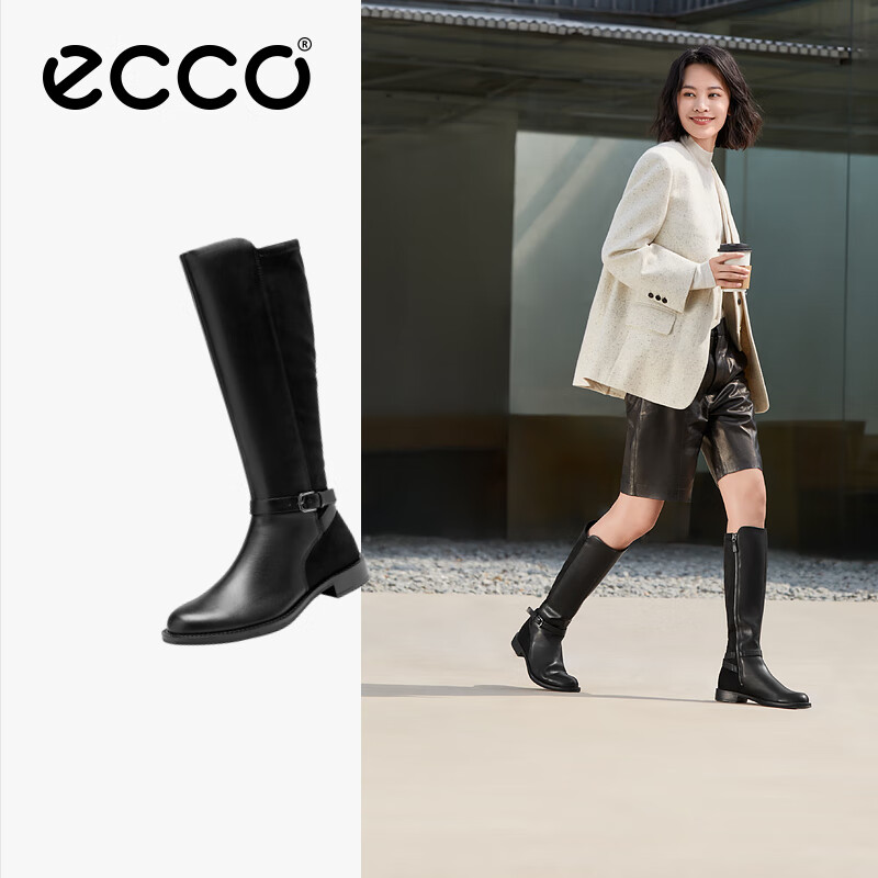 爱步（ECCO）女靴 冬季百搭长筒靴时尚通勤靴子 型塑249353 黑色24935351052 38