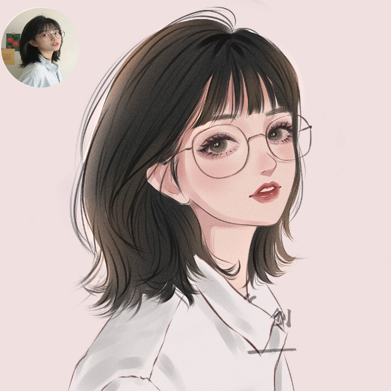定制手绘头像定制原创水晶风画师约稿漫画卡通设计情侣照片微信画头像