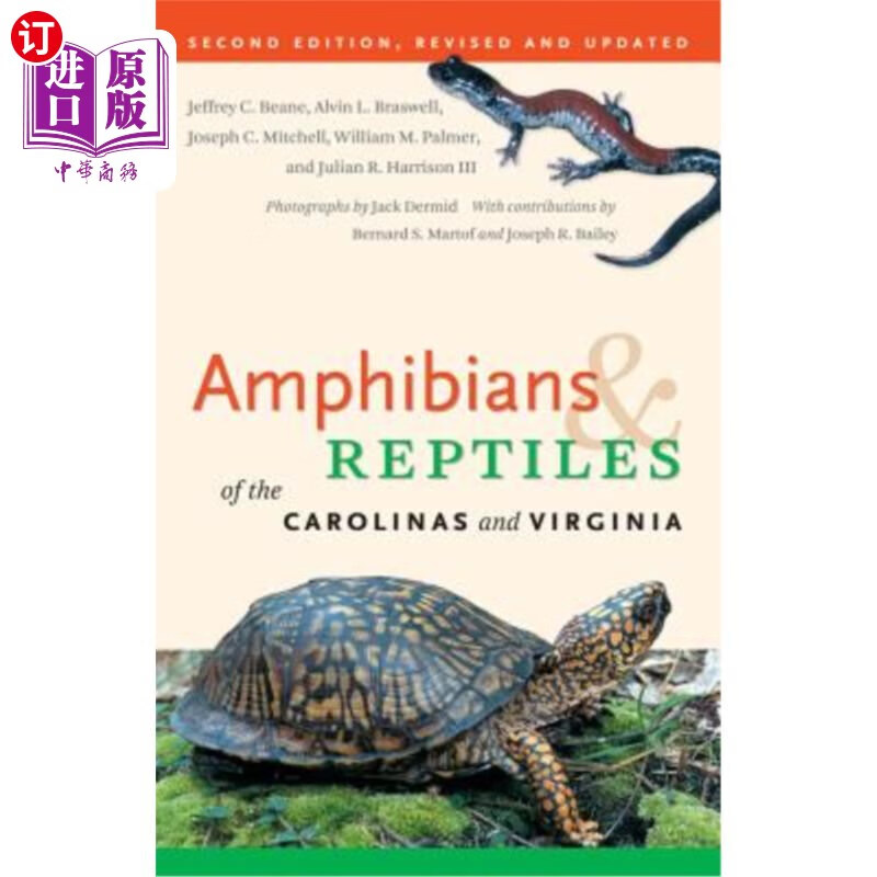 海外直订amphibians & reptiles of the carolinas and virginia 卡罗