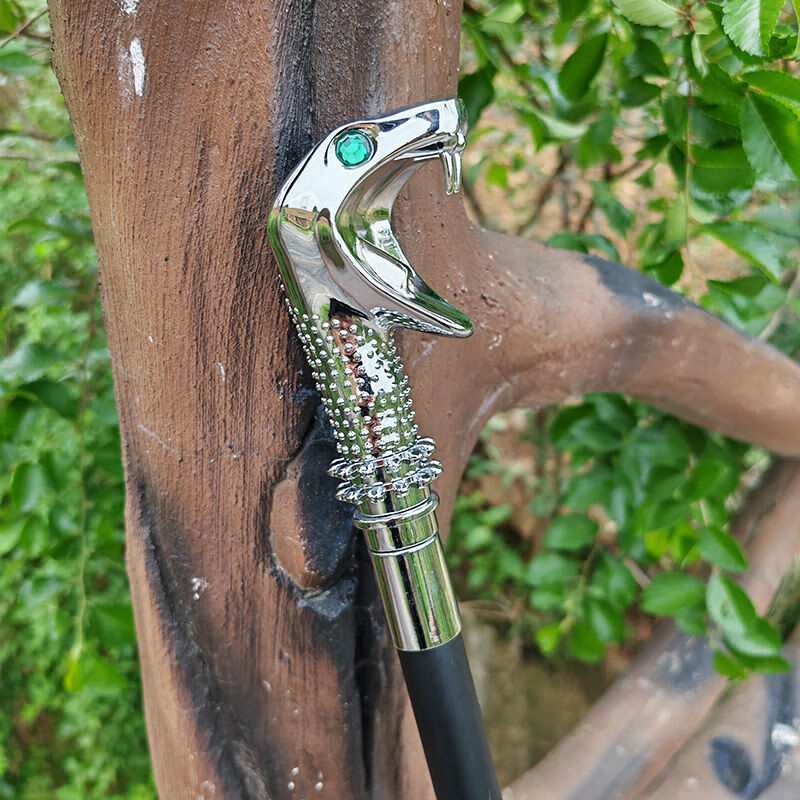 楪嫦蛇权杖哈利波特周边电影卢修斯杖马福尔头魔杖金属1:1未开刃