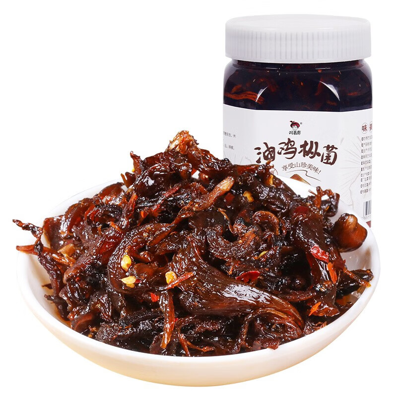 阿表哥云南特产油鸡枞菌松茸菌牛肝菌罐头460g即食菌香辣鸡枞菌酱下