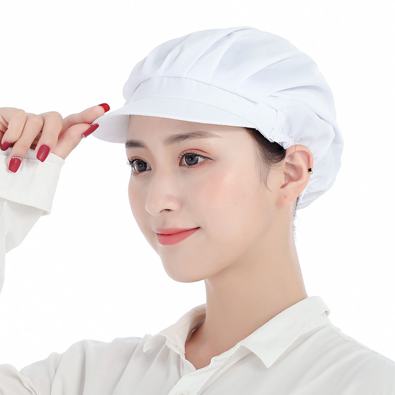 柠潮 柠潮工作帽子女车间防尘透气食品厂包头餐饮厨师帽厨房工装帽