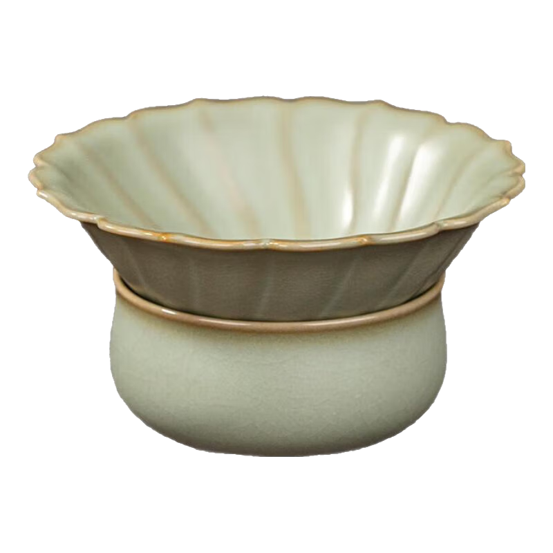 周澤堂 鴻羽茶漏 汝窯茶具配件 景德鎮(zhèn)手工汝窯 原礦釉 茶具 鴻羽茶漏座